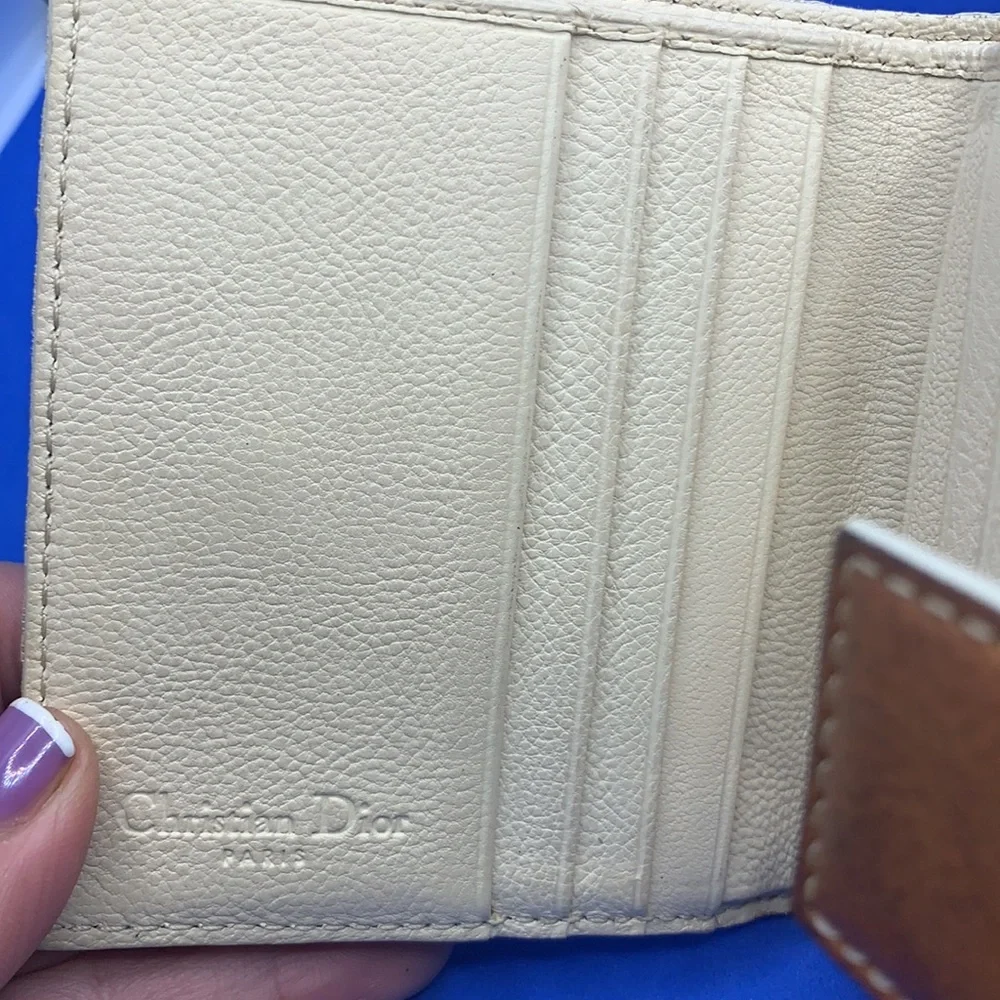 Dior RARE‎ Light Brown Trotter leather Canvas Wallet